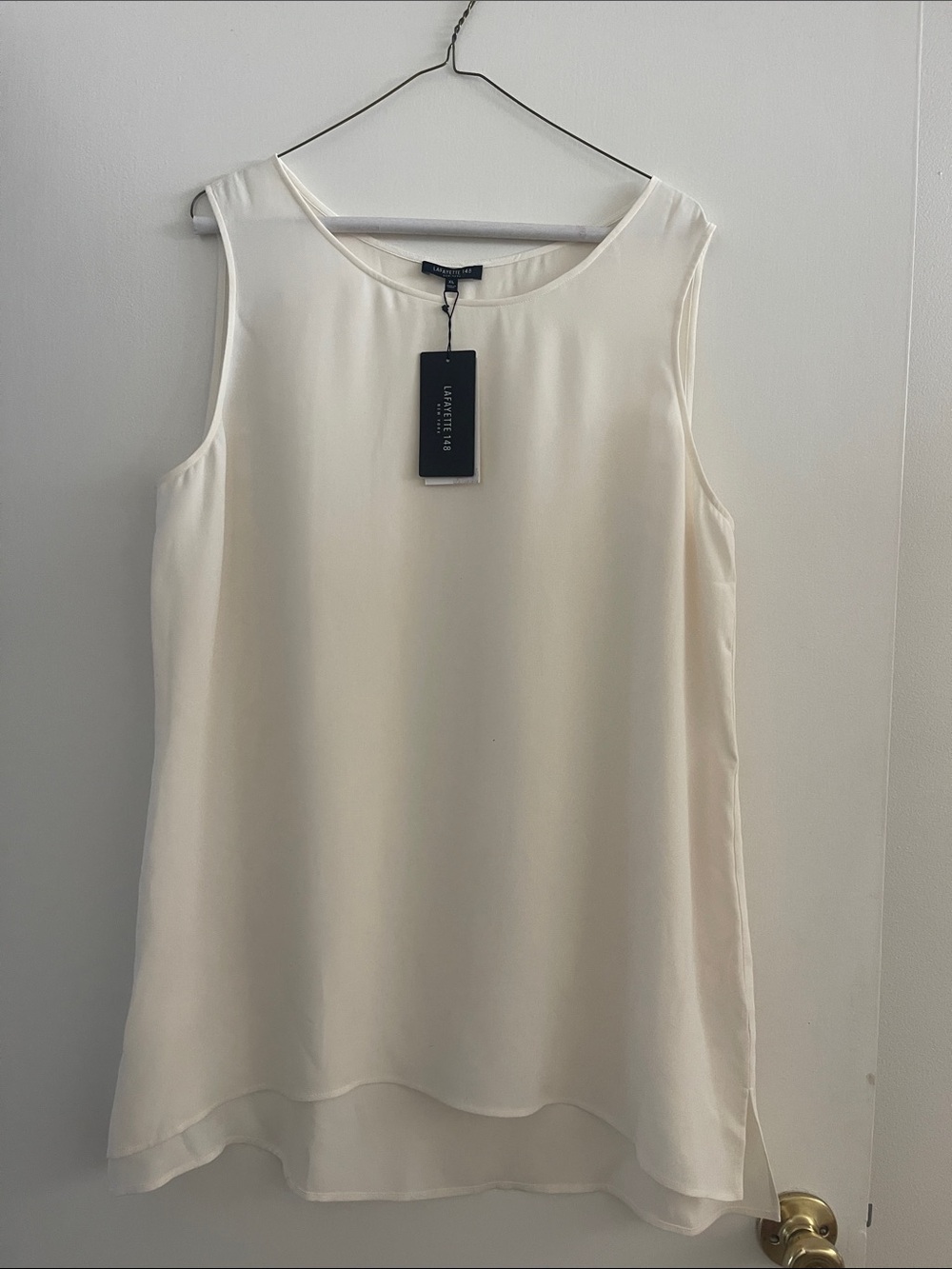 Lafayette 148 New York Cream Sleeveless silk Camisole